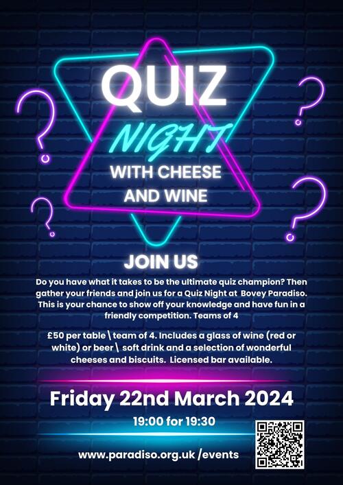 Quiz Night with Cheese and Wine 22/3 image 1