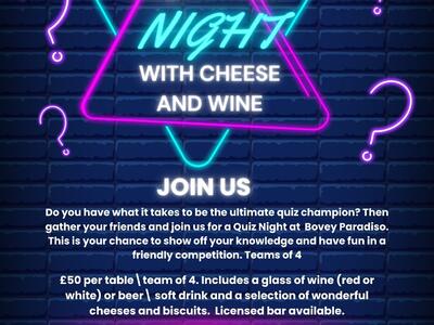 Quiz Night with Cheese and Wine!